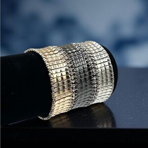 Gold Silver Black Stretch Rhinestone Bracelet 6-8"